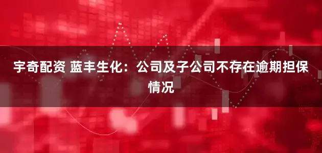 宇奇配资 蓝丰生化：公司及子公司不存在逾期担保情况