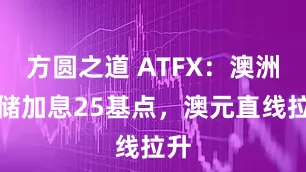 方圆之道 ATFX：澳洲联储加息25基点，澳元直线拉升